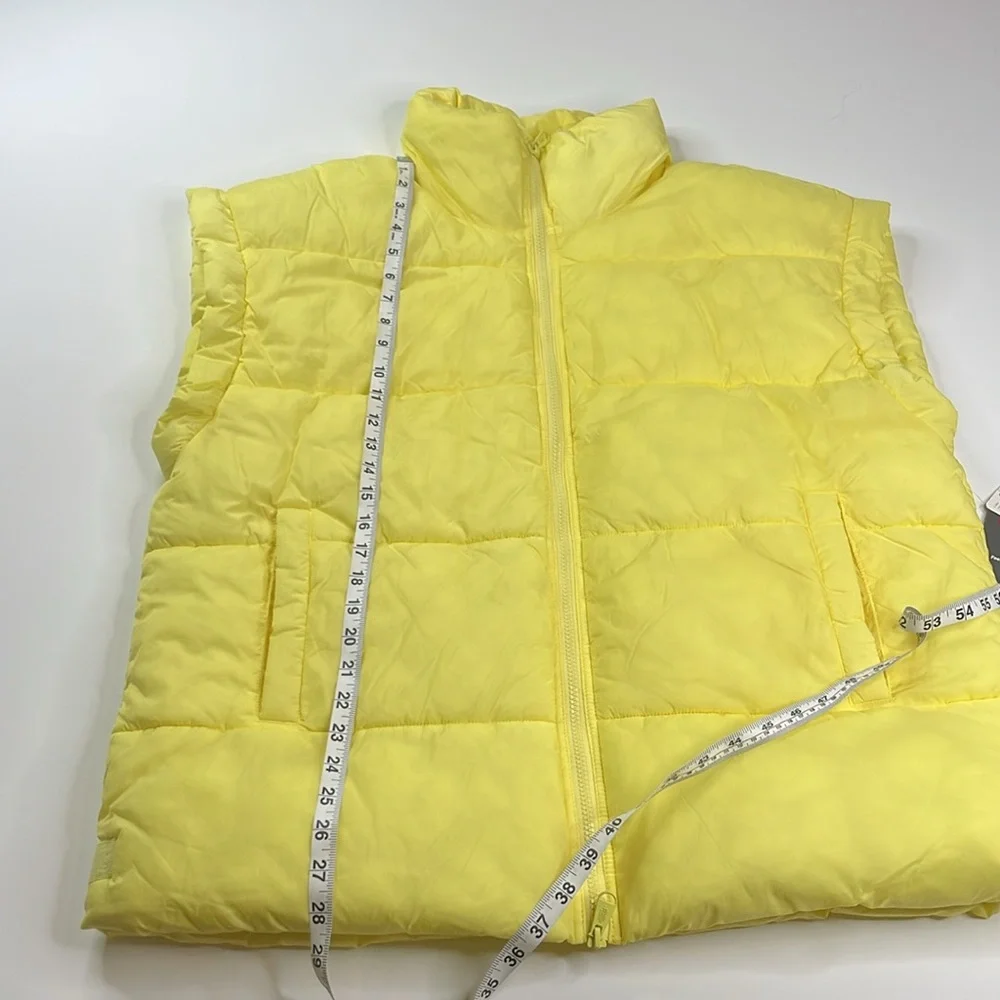 Neon Yellow Sleeveless Puffer Vest - Picture 10 of 10